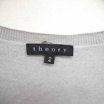 セオリー theory ニット セーター 薄手 丸首 シルク混 無地 シンプル 半袖 2 グレー 灰 /TT36 レディース_画像3