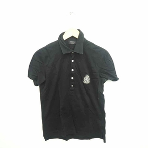 エポカ ウォモ EPOCA UOMO シャツ ポロシャツ ワッペン 綿 コットン 半袖 46 黒 ブラック /TT13 メンズ
