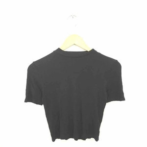 リゼクシー RESEXXY カットソー Tシャツ クルーネック 無地 シンプル 半袖 F 黒 ブラック /TT5 レディース