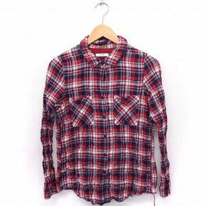  Journal Standard JOURNAL STANDARD shirt blouse check long sleeve cotton cotton red red /FT49 lady's 