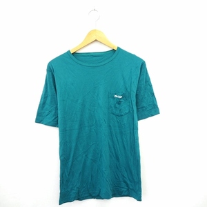 FALCON Tシャツ カットソー 無地 文字刺繍 シンプル 丸首 グリーン 緑 /MT27 メンズ レディース