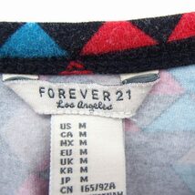 フォーエバー21 FOREVER21 Tシャツ カットソー 総柄 背あき ボートネック 五分袖 クロップド丈 M ブラック 黒 /FT9 レディース_画像3