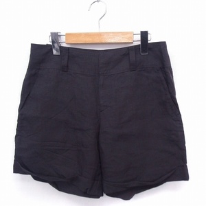  Ballsey BALLSEY Tomorrowland pants Short plain simple linen flax 38 black black /FT8 lady's 