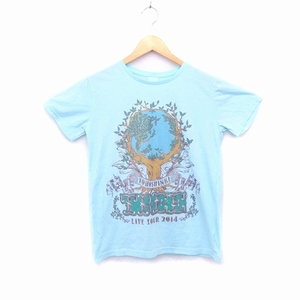 Tシャツ カットソー ボートネック 半袖 綿混 東方神起 グッズ 2014 SMALL ライトブルー /HT8 N レディース