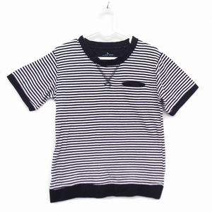 グローバルワーク GLOBAL WORK 子供服 Tシャツ カットソー 半袖 コットン 綿 ボーダー XL ホワイト 白 ブラック 黒 /HT17 キッズ