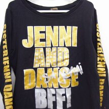 JENNI DANCE 子供服 Tシャツ カットソー ボートネック 長袖 コットン 綿 プリント 英字 120 ブラック 黒 /HT12 キッズ_画像5