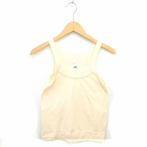 me-aMAR tank top ound-necked plain simple no sleeve cotton cotton cream /TT7 lady's 