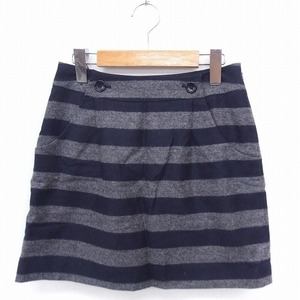  Natural Beauty Basic NATURAL BEAUTY BASIC skirt border Mini pcs shape XS gray ash navy navy blue /FT24 lady's 