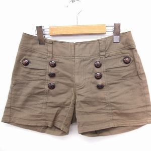  Vivayou VIVA YOU short pants squid li button plain cotton cotton 1 Brown tea /FT2 lady's 