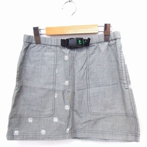  inhabitant inhabitant skirt pcs shape total pattern Mini cotton cotton buckle belt S gray ash /FT13 lady's 