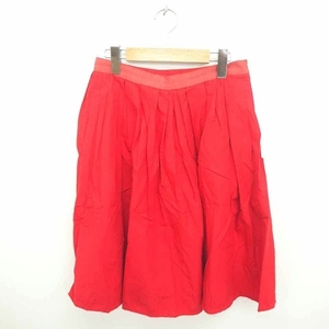  Aerio paul (pole) heliopole skirt flair knee height side button thin plain simple cut ... none 34 red red /TT20 lady's 