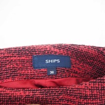 シップス SHIPS タイトスカート 総柄 ひざ丈 36 ブラック レッド 黒 赤 /MT36 レディース_画像3