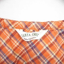サンタクルーズ SANTA CRUZ カットソー チェック リボン 薄手 綿 コットン ノースリーブ 9R オレンジ ネイビー 紺 /TT35 レディース_画像3