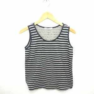  blue B.L.U.E. tank top cut and sewn ound-necked border cotton cotton M navy gray navy blue ash /TT34 lady's 