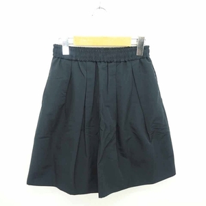 sin Zone Shinzone skirt gya The - flair Mini thin waist rubber plain simple 36 green green /TT7 lady's 