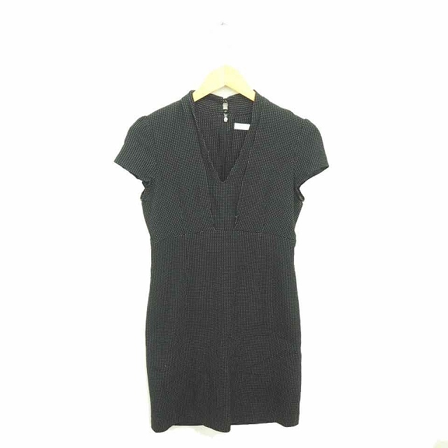 レイビームス Ray Beams ワンピース 膝下丈 ドット Vネック プルオー