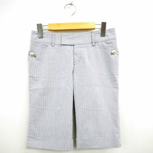  Le souk Le souk pants half stripe knee height cotton cotton 34 navy eggshell white navy blue /MT43 lady's 