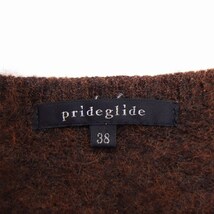 プライドグライド prideglide ニット セーター 起毛 Uネック ノースリーブ モヘヤ混 38 ブラウン 茶 /FT34 レディース_画像3