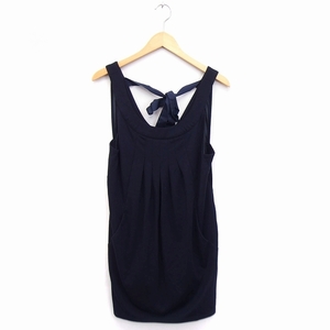  Ray Beams Ray Beams One-piece ribbon no sleeve U neck knee height F navy navy blue /FT21 lady's 