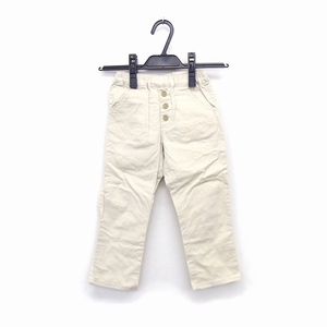 SLAP SLIP 子供服 ズボン パンツ ロング コットン 綿 刺繍 リボン 120 ベージュ /HT2 キッズ