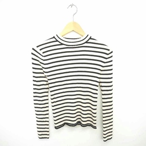  McAfee MACPHEE Tomorrowland knitted sweater high‐necked border wool long sleeve S ivory black black /TT7