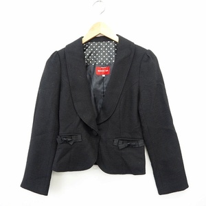  Apuweiser-riche Apuweiser-riche jacket outer tailored ribbon long sleeve wool .1 black black /MT35 lady's 