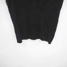 シェルレイ SHELL RAY タグ付き ニット セーター 丸首 ハーフボタン ウール混 半袖 38 黒 ブラック /TT17 レディース_画像5
