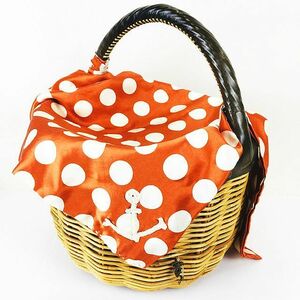 eba Goss EBAGOS polka dot dot pattern basket bag bucket bag basket handbag bag beige group lady's 