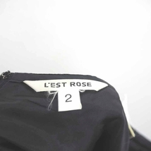 レストローズ L'EST ROSE スカート タイト マーメイド ひざ丈 ベロア 刺繍 バックジップ 2 黒 ブラック /TT39 レディース_画像3