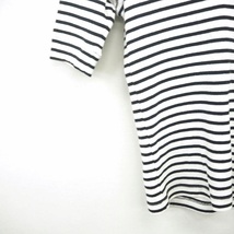 アクアガール aquagirl Tシャツ カットソー ボーダー Vネック 五分袖 コットン 綿 ブラック ホワイト 白 黒 /MT27 レディース_画像6