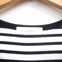アクアガール aquagirl Tシャツ カットソー ボーダー Vネック 五分袖 コットン 綿 ブラック ホワイト 白 黒 /MT27 レディース_画像3