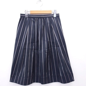  Ships SHIPS tuck flair skirt mi leak height stripe 36 navy navy blue /MT2 lady's 