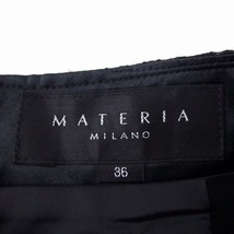 マテリア MATERIA タイト スカート ひざ丈 ラメ混 柄 スリット ティアード ウール 36 ブラック 黒 /FT35 レディース_画像3