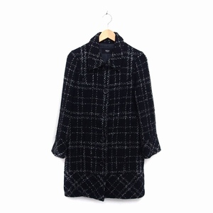  Vicky VICKY turn-down collar midi height coat wool . Anne gola. total pattern 2 black black /HT2 lady's 