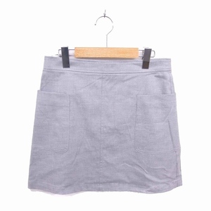  theory theory trapezoid skirt mini bag Zip plain simple cotton cotton 2 gray /TT27 lady's 