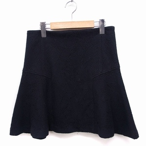  toe Be bai Agnes B To b. by agnes b. pattern flair skirt Mini cotton .T2 black black /FT6 lady's 