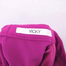 ビッキー VICKY タイト スカート 膝下丈 レース ベルト バックジップ 1 パープル 紫 /TT13 レディース_画像3