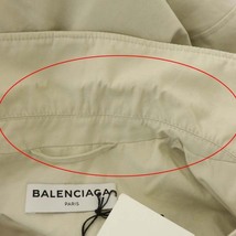 バレンシアガ BALENCIAGA パフスリーブトレンチコート アウター ロング 2WAY リボンベルト付き 38 グレージュ 501621_画像3