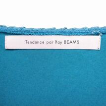 テンダンス パーレイビームス tendance par Ray BEAMS ロング ワンピース 深Vネック 半袖 シャーリング グリーン 緑 /FT レディース_画像3