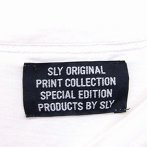 スライ SLY プリント Tシャツ カットソー 刺繍 丸首 半袖 コットン 綿 F ホワイト 白 /FT26 レディース_画像3
