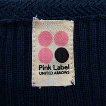 ユナイテッドアローズ ピンクレーベル UNITED ARROWS PINK LABEL ニット カットソー 丸首 七分袖 綿 リブ 紺 /HT3 レディース_画像3