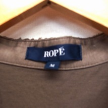 ロペ ROPE フリル カットソー Tシャツ パフスリーブ オープンネック 綿混 M ブラウン 茶 /FT21 レディース_画像3