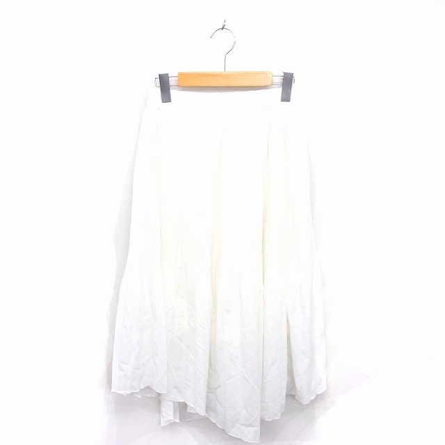 オゾック OZOC プリーツ スカート ロング 薄手 無地 シンプル ウエストゴ