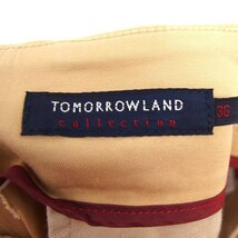 トゥモローランドコレクション TOMORROWLAND collection チノパンツ チノパン テーパード デニム タック 36 ベージュ /HT5 レディース_画像3