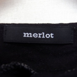 メルロー merlot ノーカラー ジャケット ショート丈 丸首 コットン 綿 デニム 薄手 ブラック 黒 /HT10 レディースの画像3