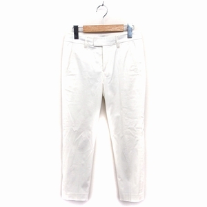  Ined INED tapered pants center Press plain cotton cotton 5 white /FT13 lady's 