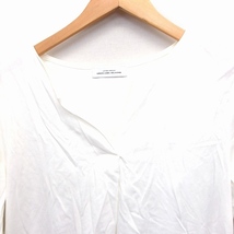 グリーンレーベルリラクシング ユナイテッドアローズ カットソー Tシャツ 五分袖 オープンネック 無地 綿 ホワイト 白 /FT11 レディース_画像5