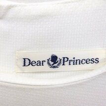 ディアプリンセス Dear princess ノーカラー ブラウス シャツ 半袖 丸首 リボン M ホワイト 白 ピンク /FT47 レディース_画像3