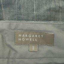 マーガレットハウエル MARGARET HOWELL 20SS PRINCE OF WALES LINEN グレンチェックタックパンツ ジッパーフライ リネン 2 グレー_画像3