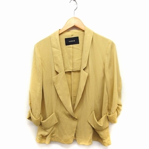  Rouge Phonce Rouge Fonce tailored jacket outer 7 minute sleeve roll up mustard yellow /FT48 lady's 